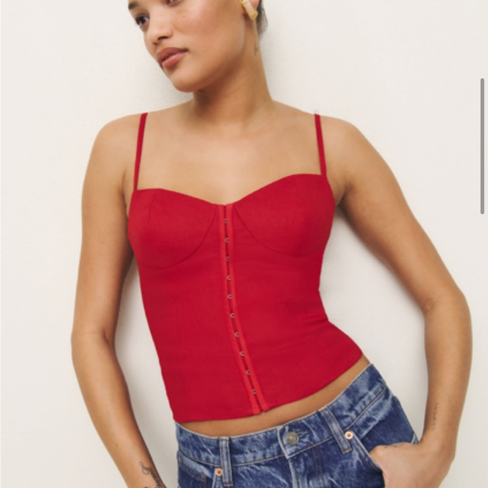 Reformation christen linen top size 4 NWT